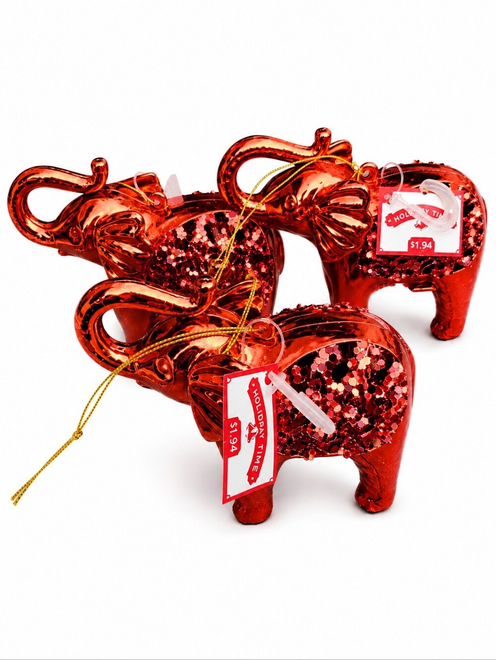 Holiday Time Red Elephant Ornament